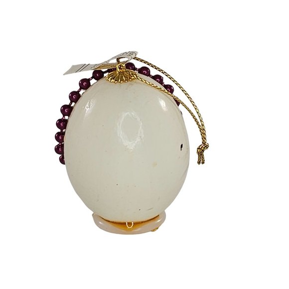 Vintage Handmade Boxer Dog Real Egg Christmas Ornament Beaded - Picture 5 of 9